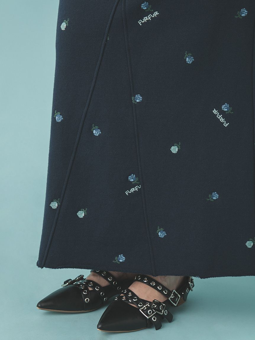 FURFUR「フラワー刺繍スウェットスカート」|スカート|