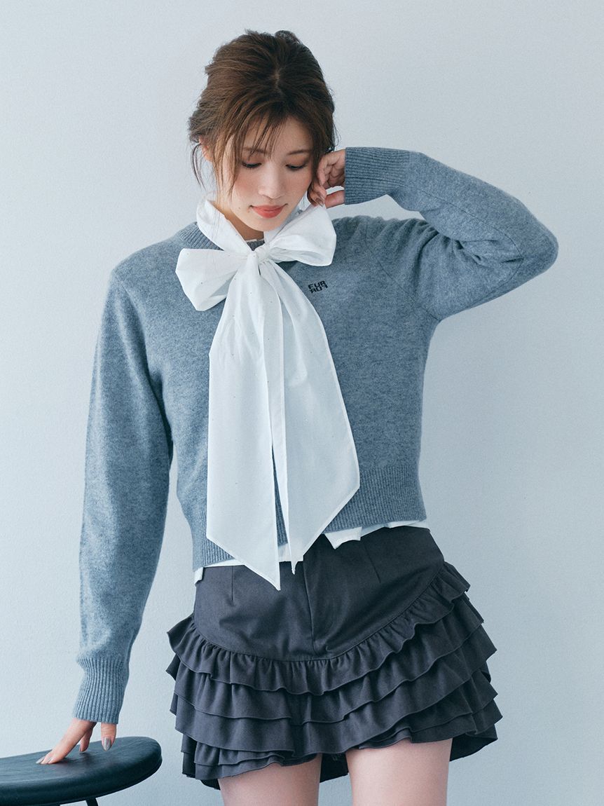 FURFUR「ロゴ刺繍クルーネックセーター」|ニット・セーター|