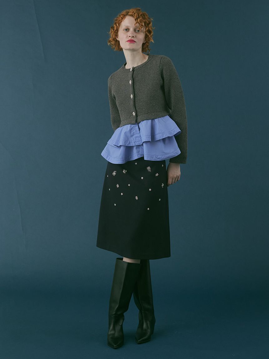 FURFUR「【WEB限定カラー】ペプラムレイヤードカーディガン」|カーディガン|