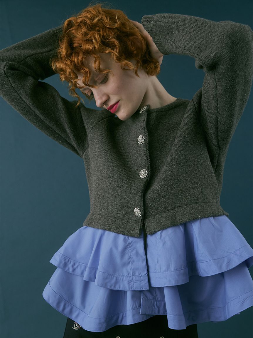 FURFUR「【WEB限定カラー】ペプラムレイヤードカーディガン」|カーディガン|