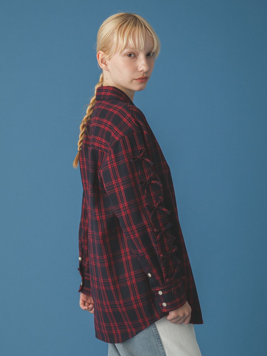 FURFUR「リボンスリーブネルシャツ」|シャツ・ブラウス|