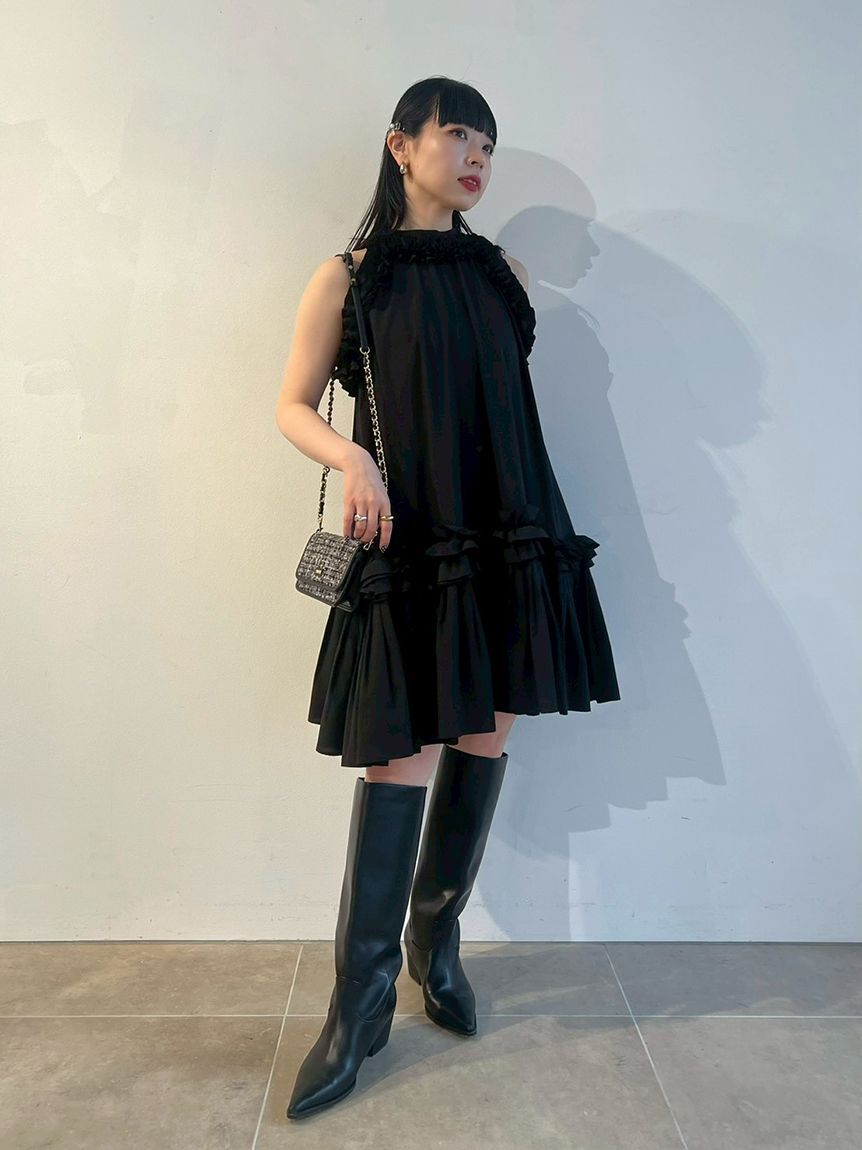 FURFUR「フリルホルターミニドレス」|ドレス|