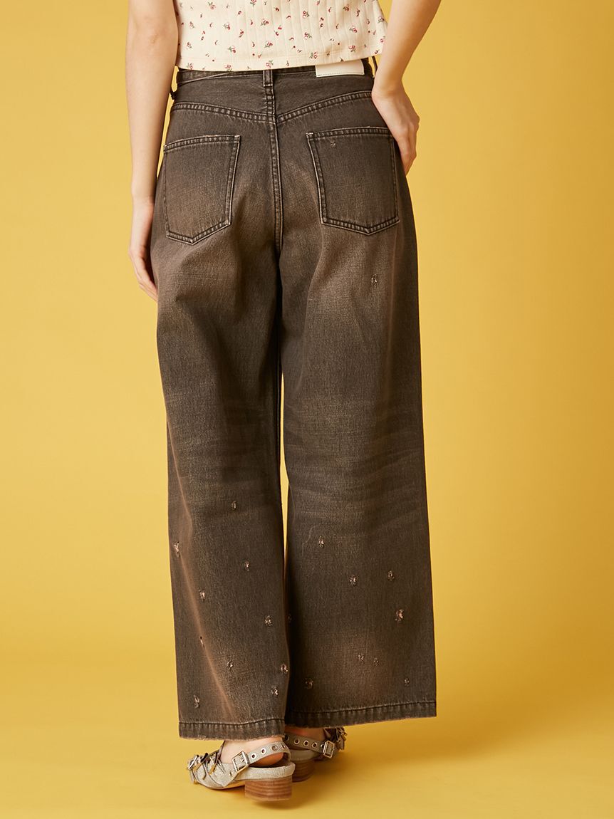 FURFUR「レースクラッシュデニムパンツ」|デニム|