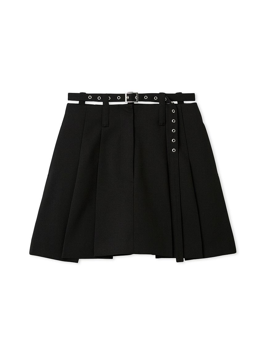 FURFUR「ベルト付きタックミニスカート」|スカート|BLK