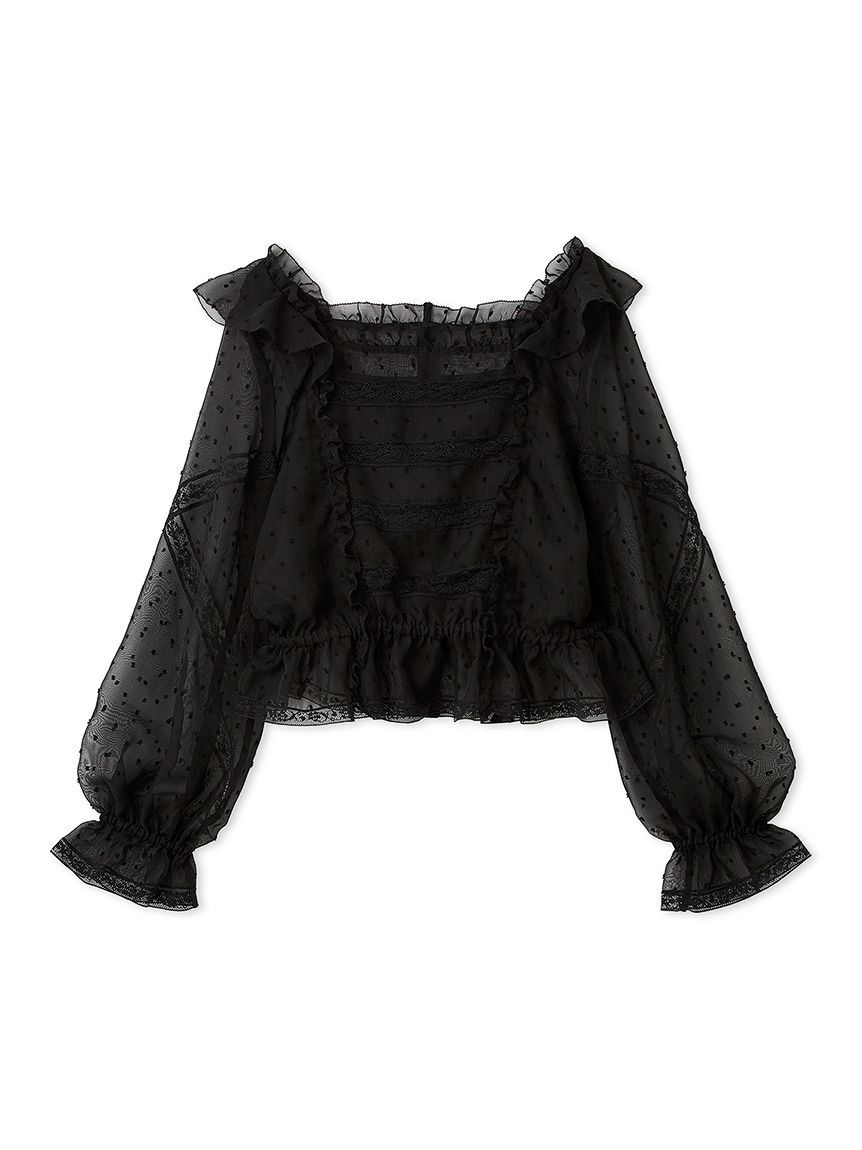 FURFUR「レースフリルブラウス」|シャツ・ブラウス|BLK