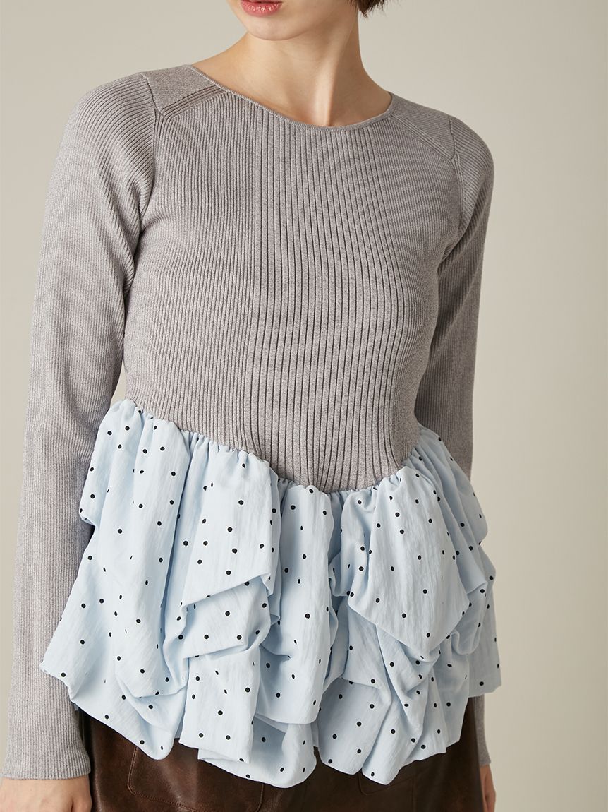 FURFUR「バルーンドッキングリブニットプルオーバー」|ニット・セーター|