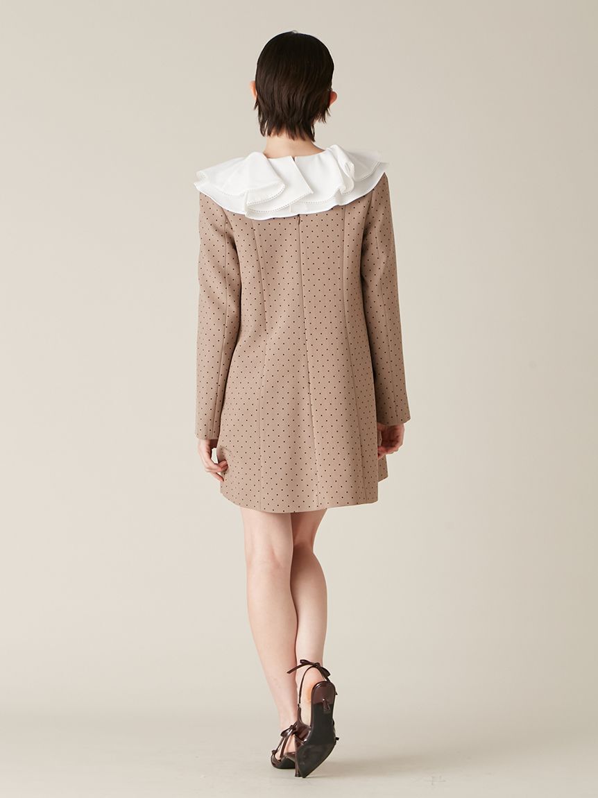 LILY BROWN「ラッフルカラー付きミニワンピース(Hearts2Hearts着用)」|ワンピース|