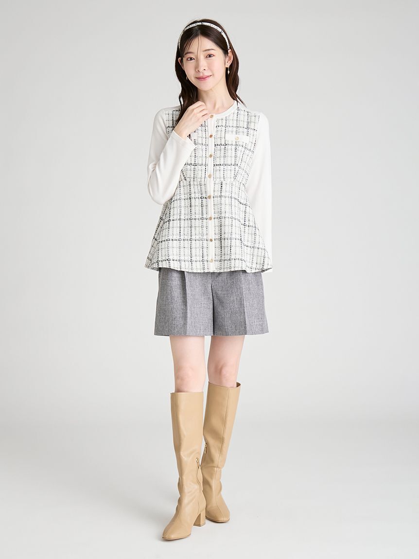 CELFORD「ツイードペプラムカーディガン」|カーディガン|