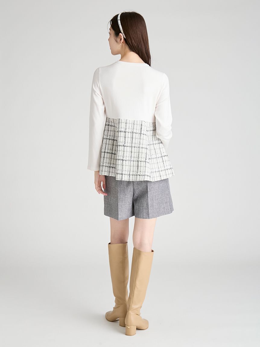 CELFORD「ツイードペプラムカーディガン」|カーディガン|