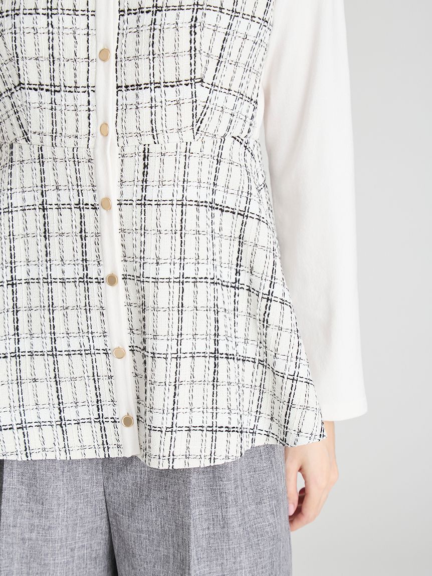 CELFORD「ツイードペプラムカーディガン」|カーディガン|