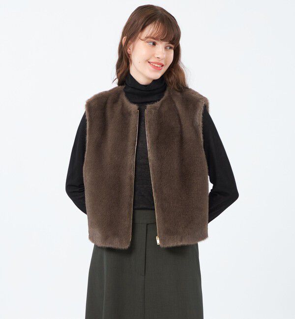 MACKINTOSH PHILOSOPHY「エコファージップアップジレ」|ブルゾン・スタジャン|キャメル