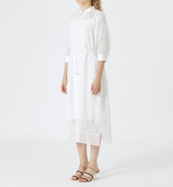  「カットジャカードシアーワンピース」|ワンピース|