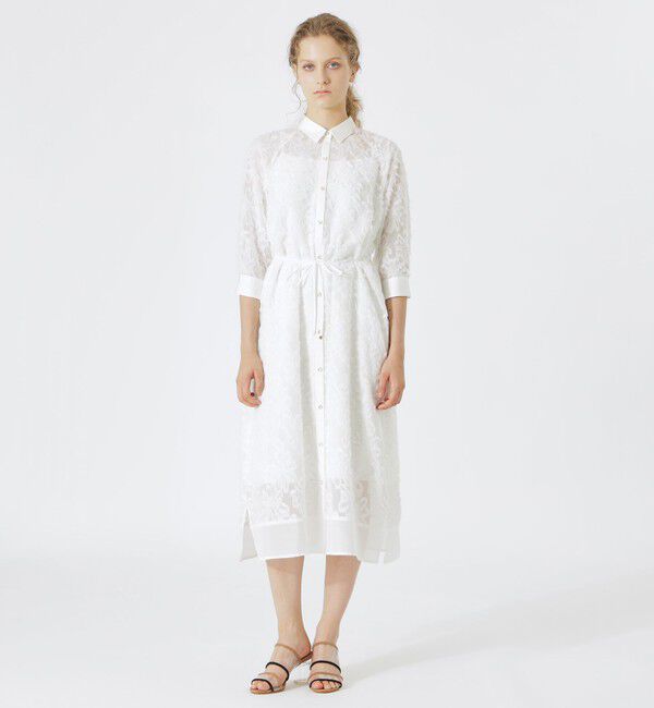  「カットジャカードシアーワンピース」|ワンピース|