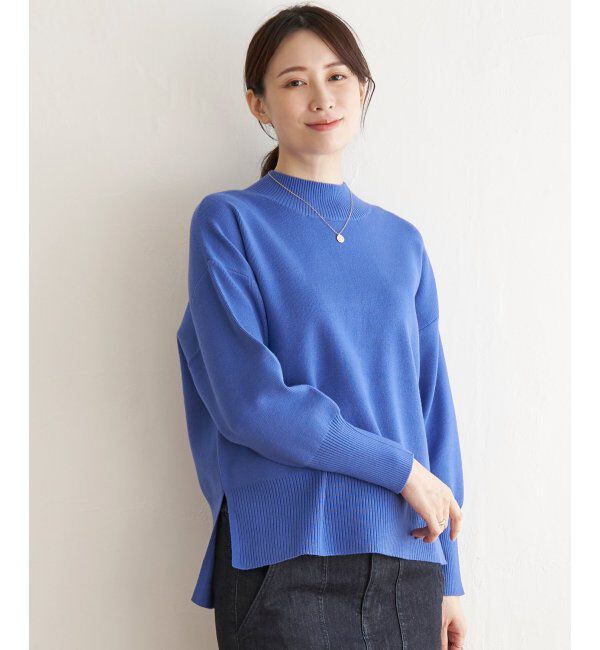 ikka「【雑誌InRed12月号掲載】【親子おそろい】クリーミーサイドスリットプルオーバー」|プルオーバー|ブルー