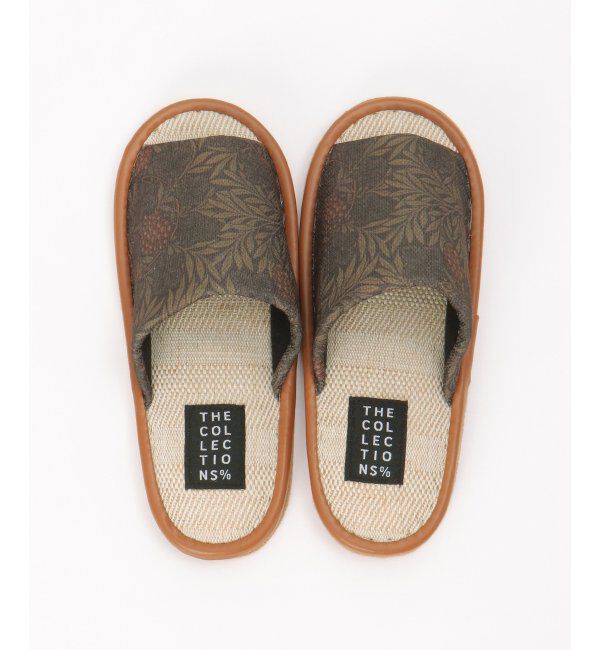 TOKYO DESIGN CHANNEL「絵画プリントモリスフルーツスリッパ」|ルームシューズ|ブラウン