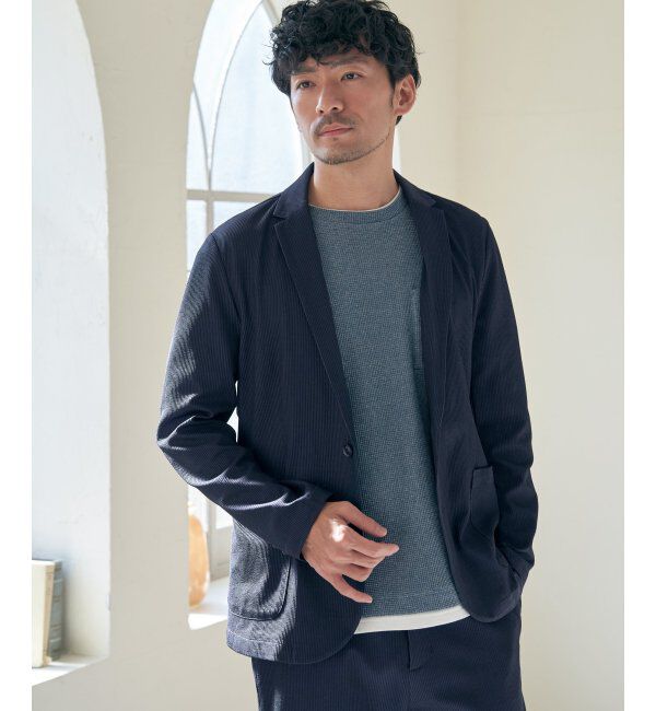 IKKA LOUNGE「【雑誌MonoMax5月号掲載】【セットアップ対応】GOKU楽ワークサッカージャケット」|テーラードジャケット|