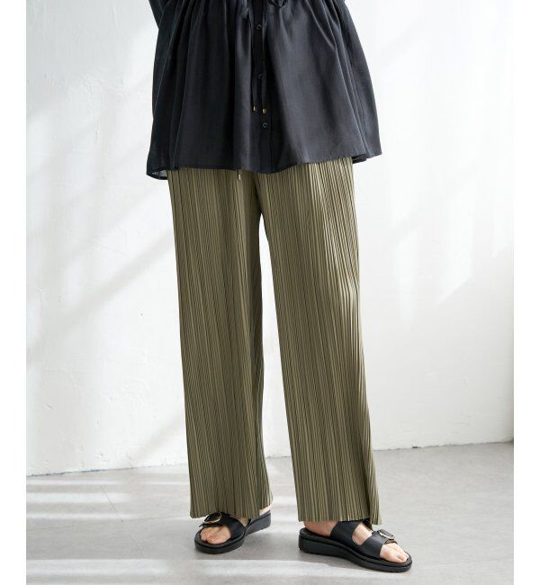 ikka「【雑誌InRed5月号掲載】さらっとプリーツワイドパンツ」|その他|グリーン