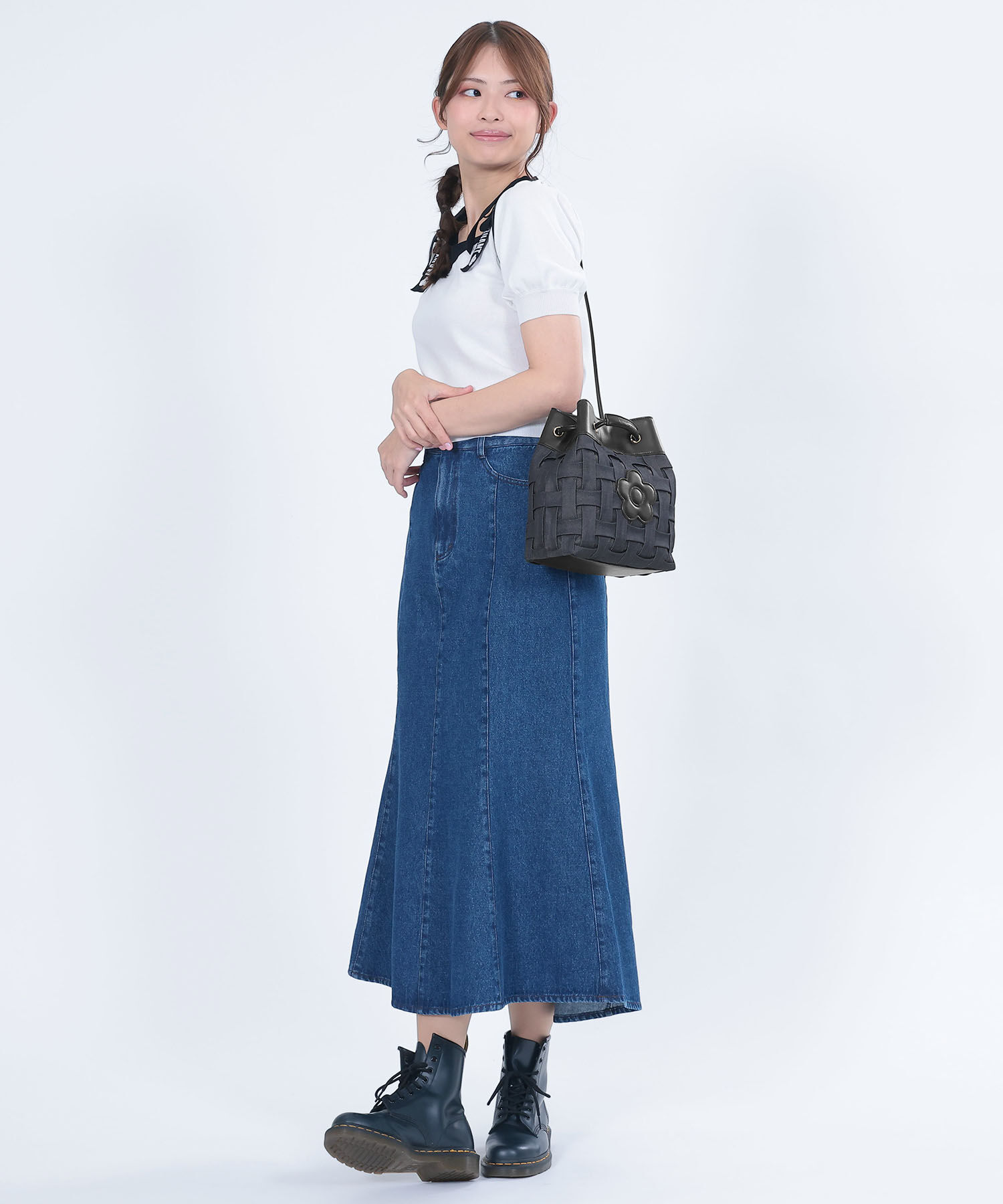 MARY QUANT「デニムプリーツ 2WAYショルダー」|ショルダー・メッセンジャー|