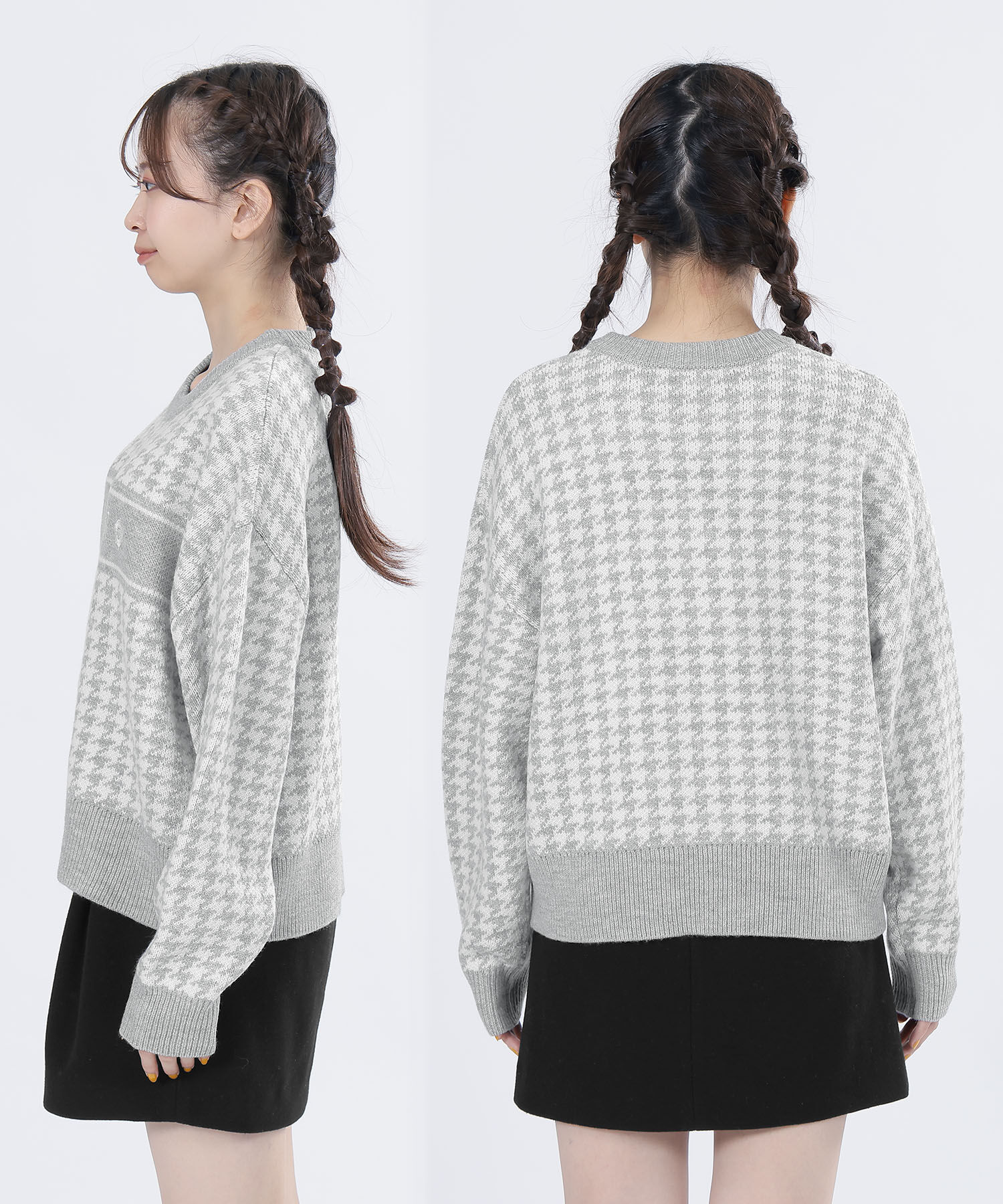 MARY QUANT「千鳥ロゴラインニット プルオーバー」|ニット・セーター|