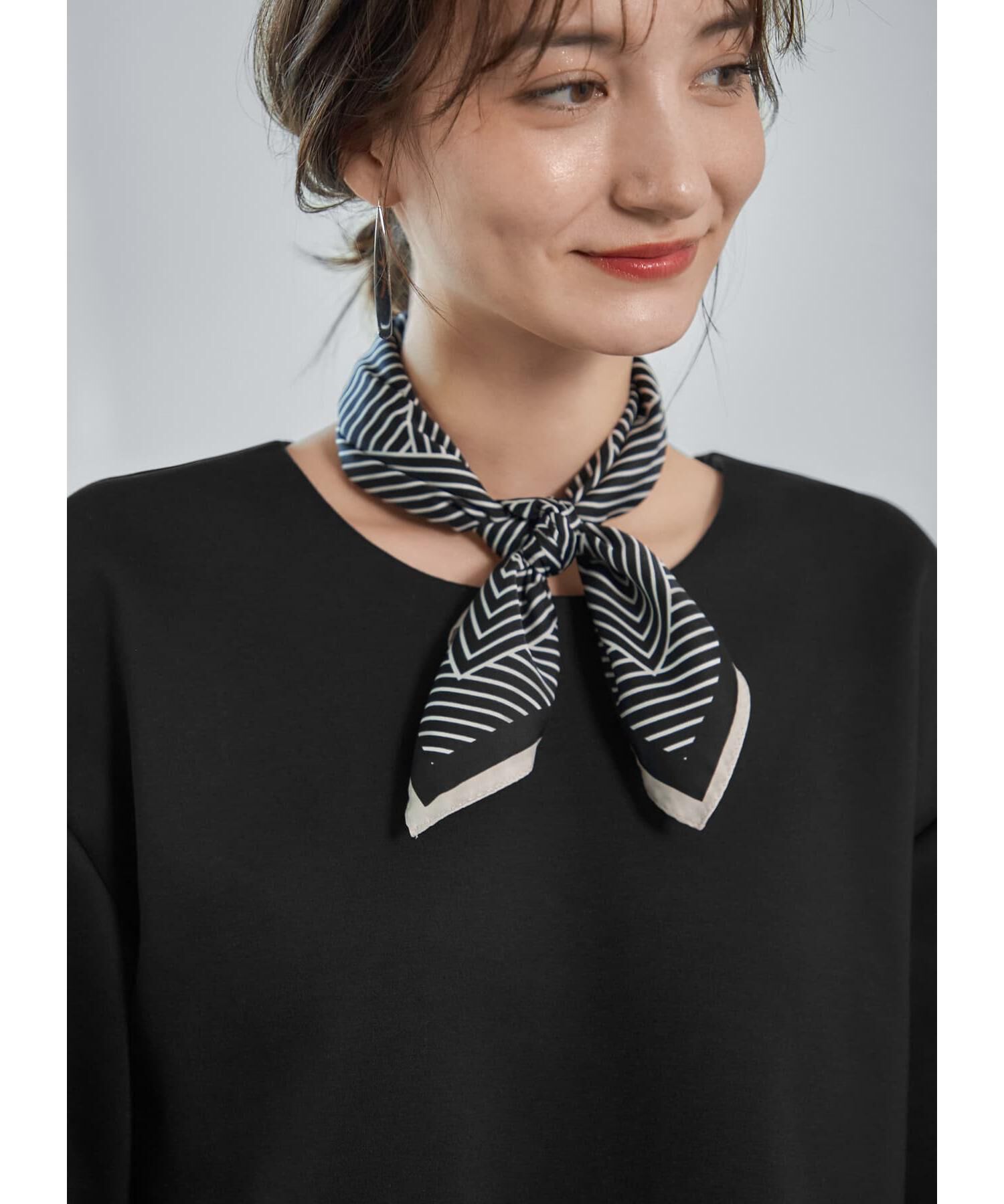 STYLE DELI「55cm正方形スカーフ／ずらしストライプ」|バンダナ・スカーフ|