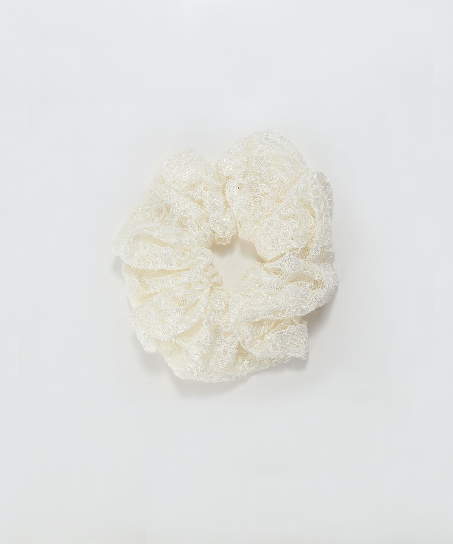 Phoebe「ガーリッシュレースシュシュ　ホワイト」|ヘアゴム・シュシュ|