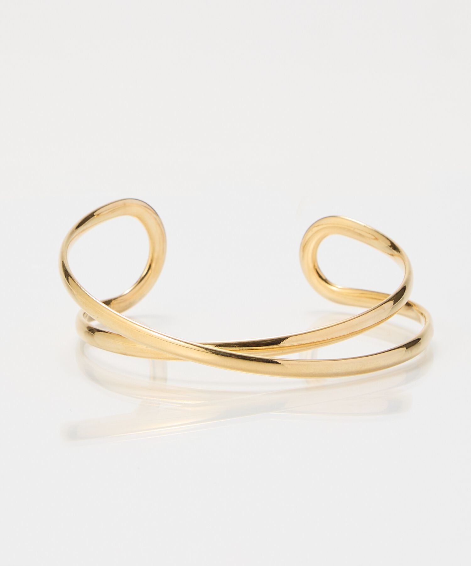 Phoebe「【金属アレルギー対応】ツインカレントカフバングル　ゴールド/ニッケルフリー」|ブレスレット・バングル|