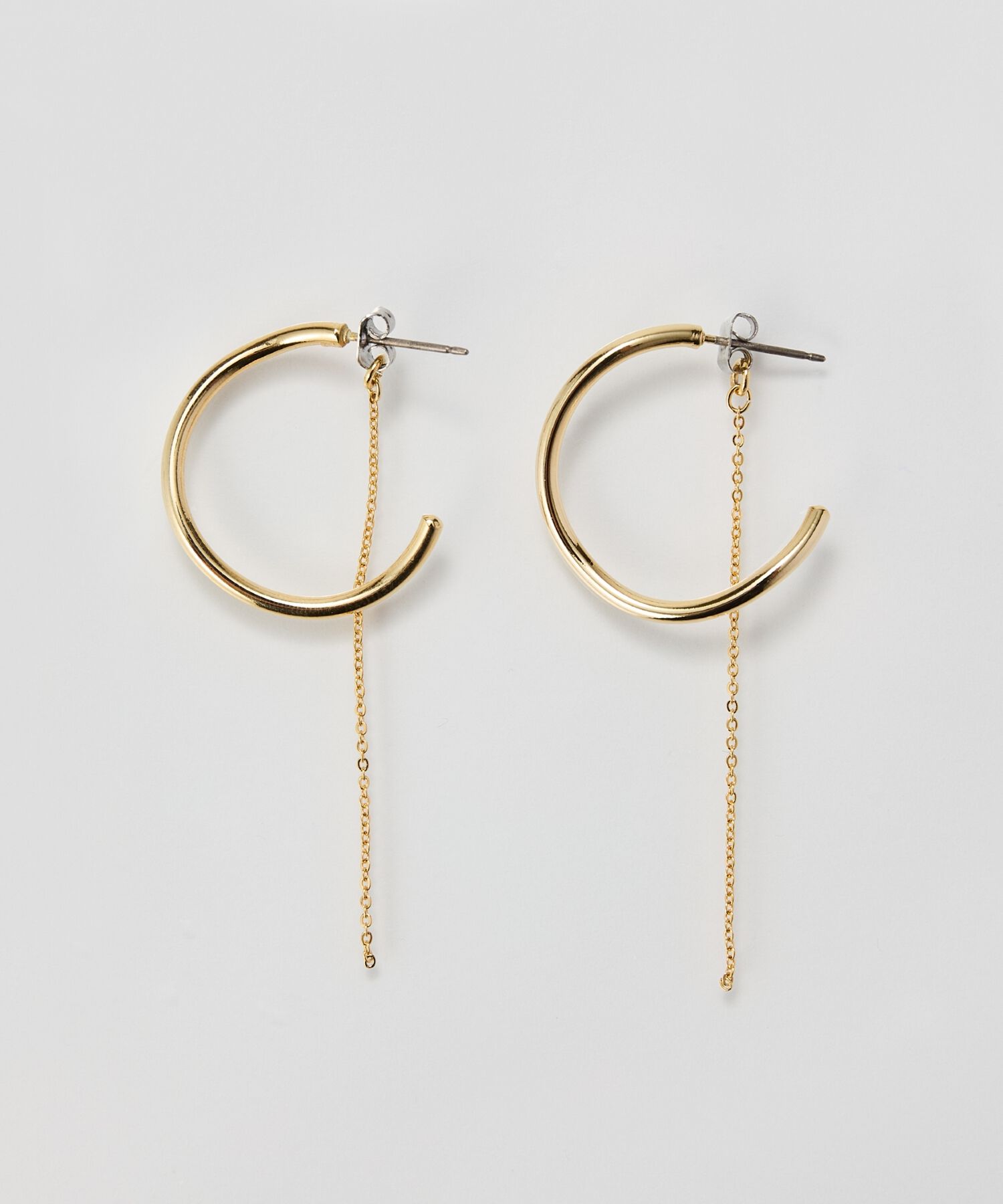 Phoebe「【金属アレルギー対応】2wayウェーブラインフープピアス　ゴールド/ニッケルフリー」|ピアス|