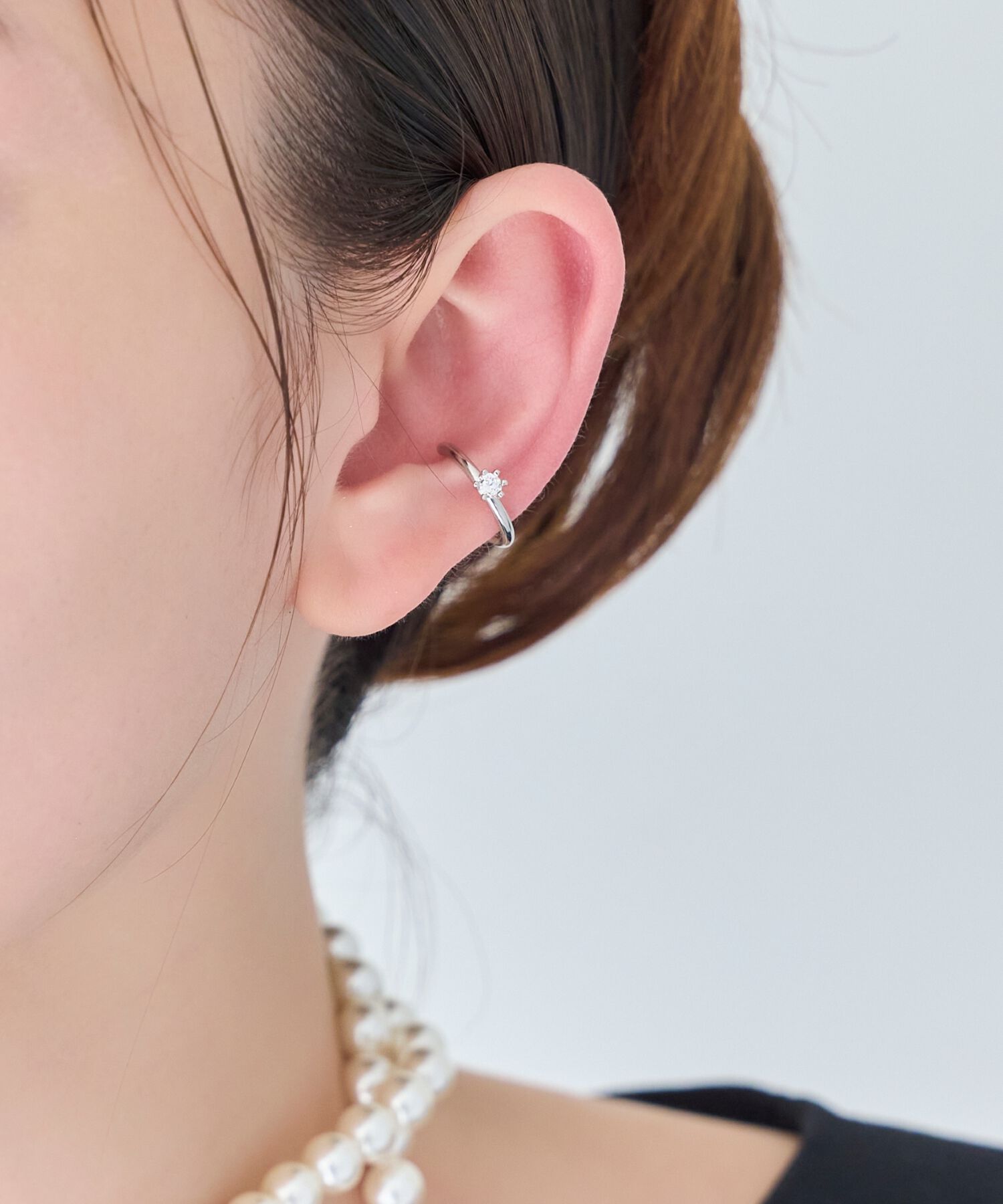 Phoebe「【金属アレルギー対応】ブリンクビジューイヤーカフ　シルバー/ニッケルフリー」|イヤーカフ|