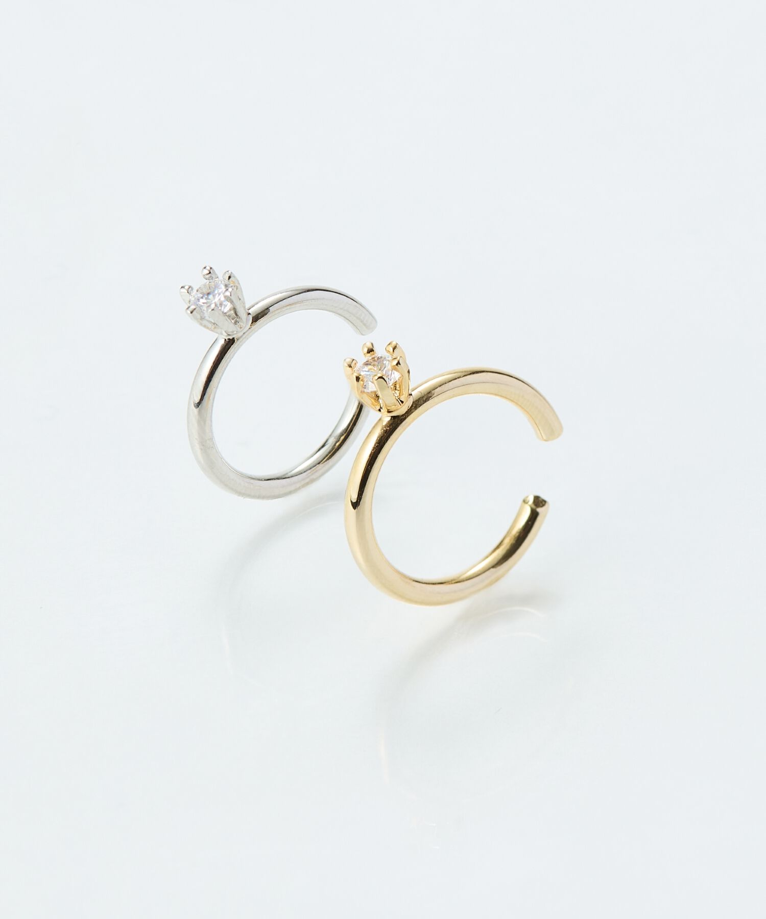 Phoebe「【金属アレルギー対応】ブリンクビジューイヤーカフ　シルバー/ニッケルフリー」|イヤーカフ|