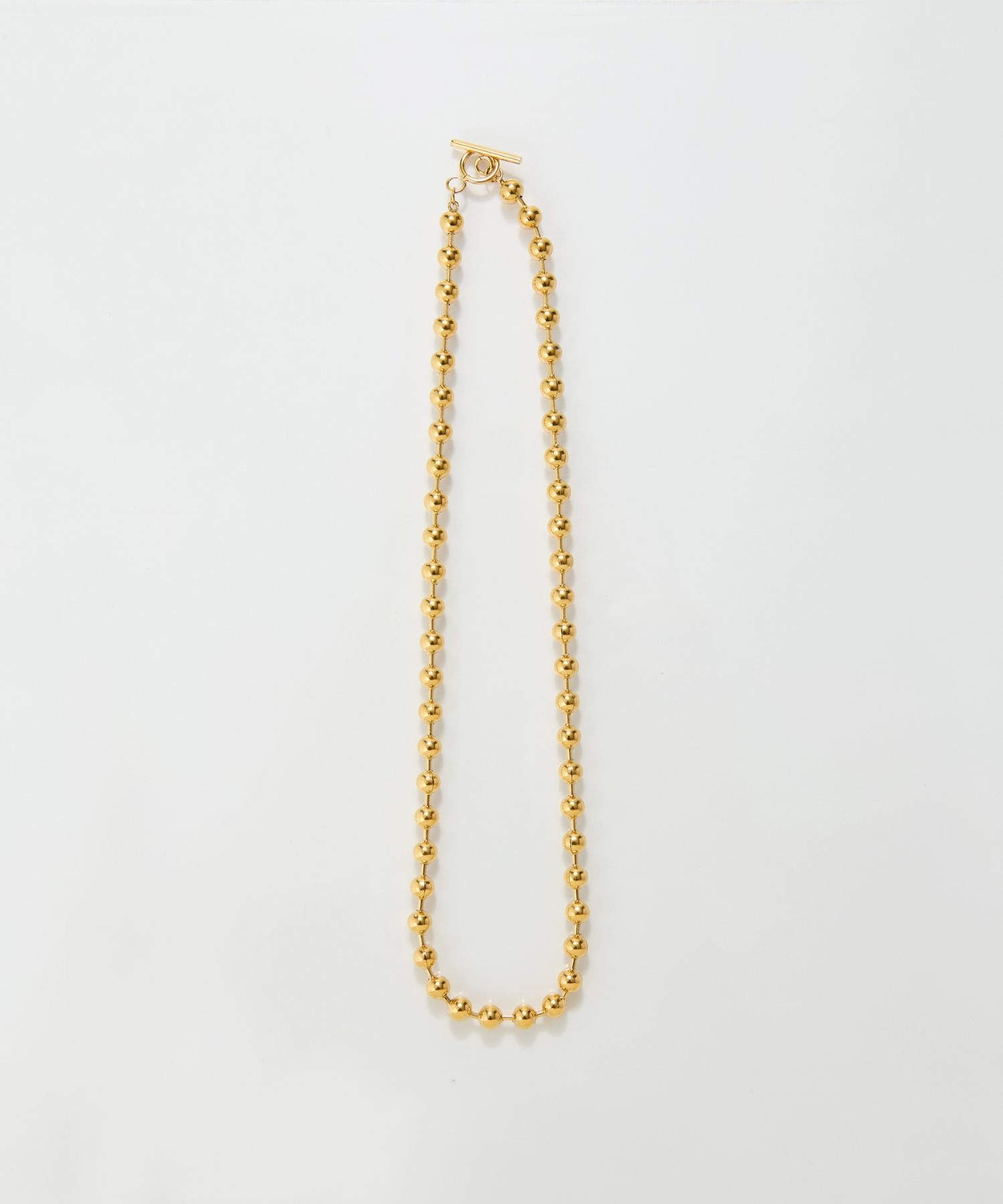 Phoebe「【金属アレルギー対応】ドットラインネックレス　ゴールド/ステンレス」|ネックレス|