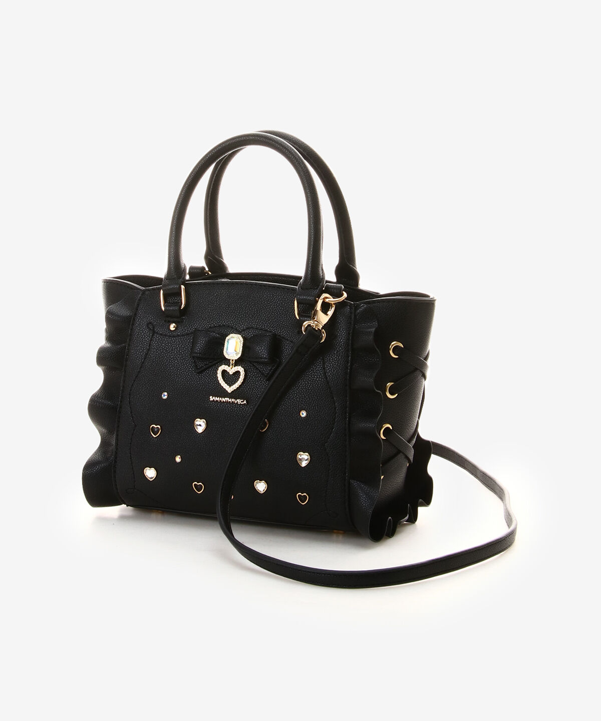 Samantha Vega「サイドレースアップリボンビジューミニフラッター」|ショルダー・メッセンジャー|