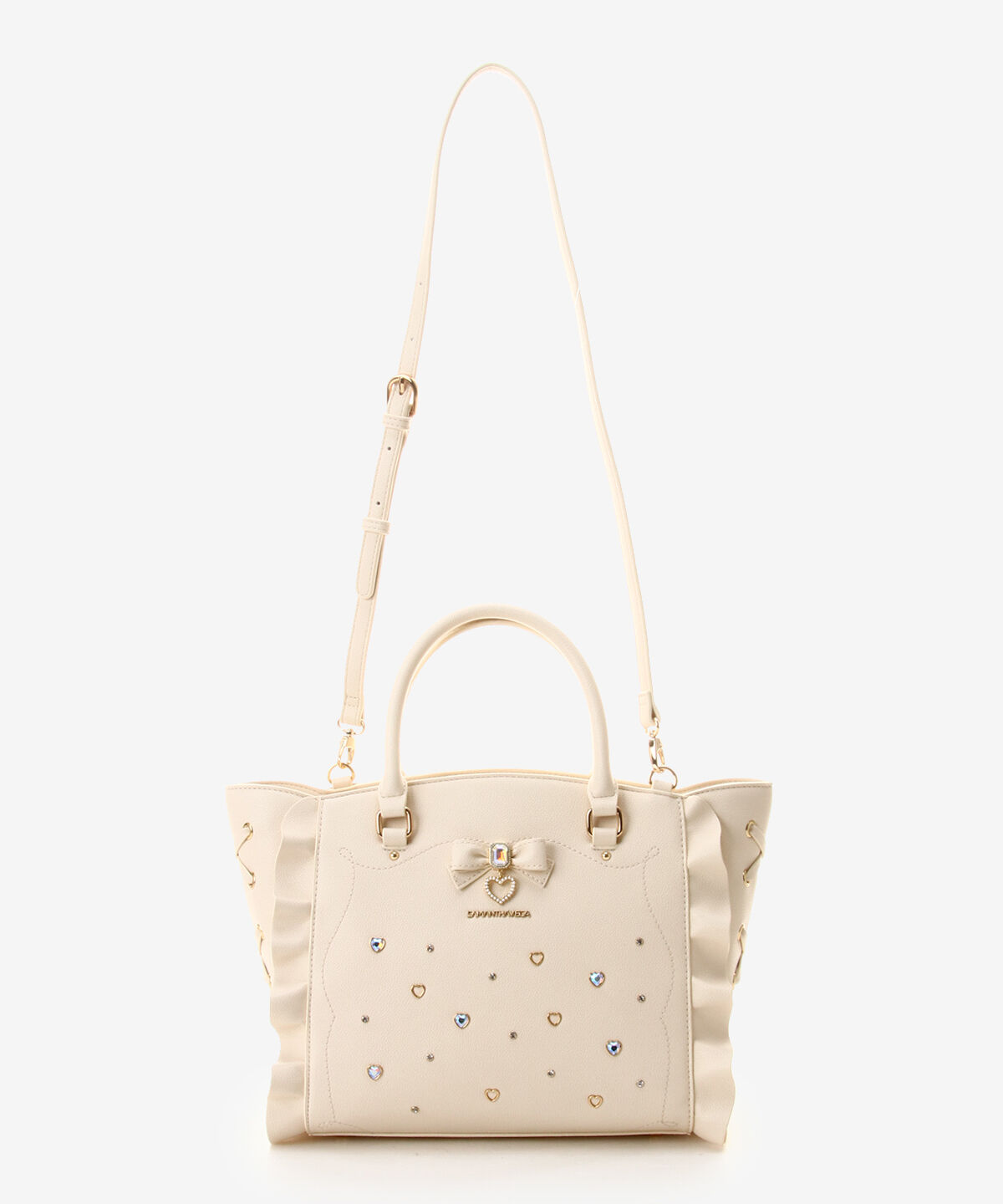 Samantha Vega「サイドレースアップリボンビジューフラッター」|ハンドバッグ|