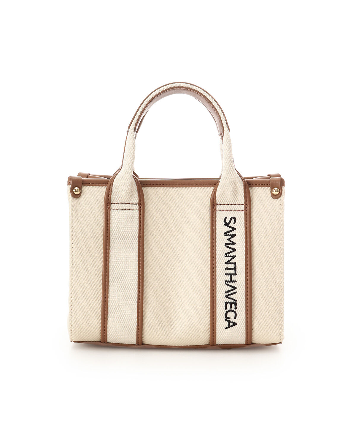 Samantha Vega「ロゴテープキャンバスショルダーバッグ（ミニ）」|ショルダー・メッセンジャー|ベージュ