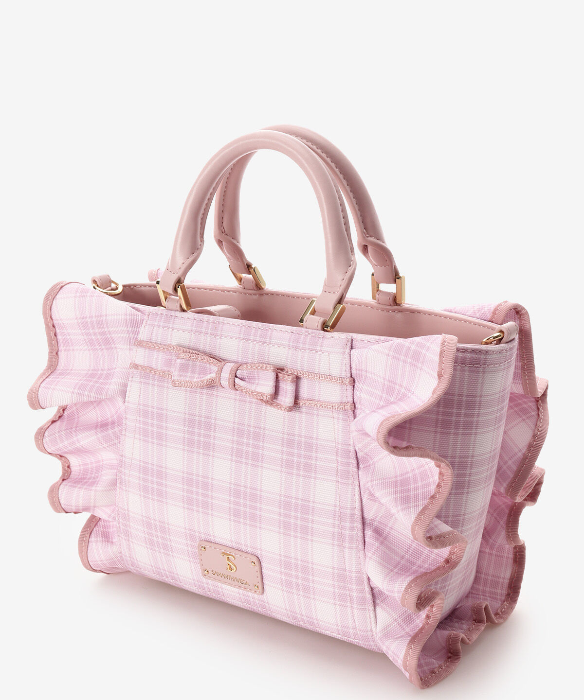 Samantha Vega「チェックリボンフリルハンドバッグ（小）」|ハンドバッグ|