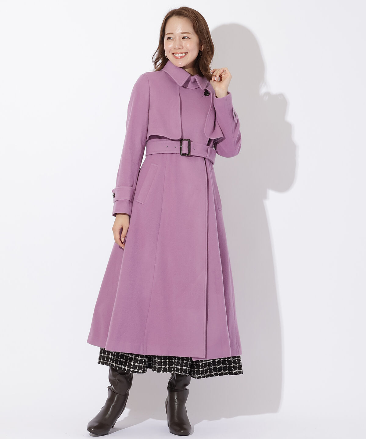 アンドクチュール「ペコラムビーバートレンチコート」|ステンカラーコート|