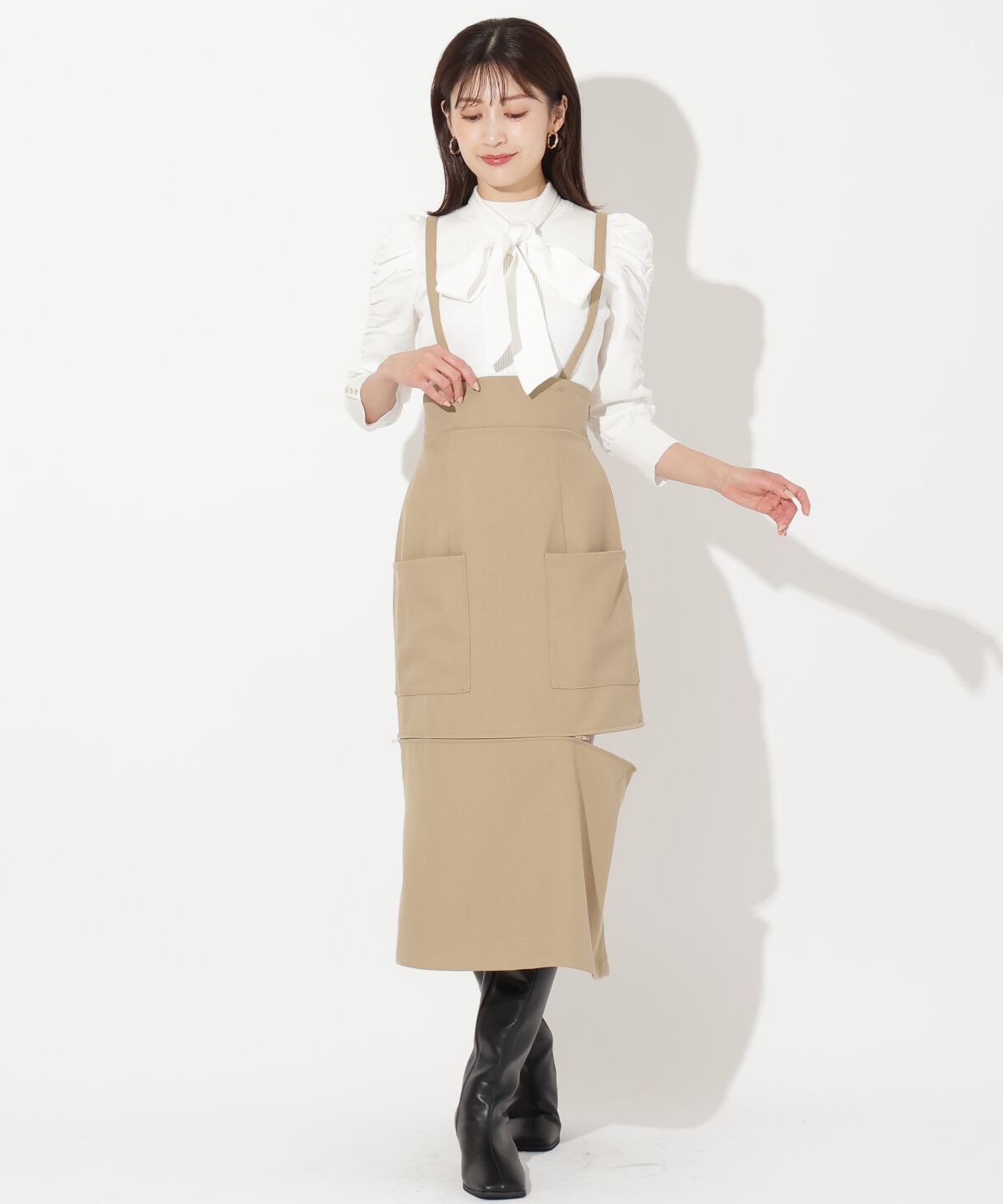 アンドクチュール「サスペ付き2wayスカート」|タイト|