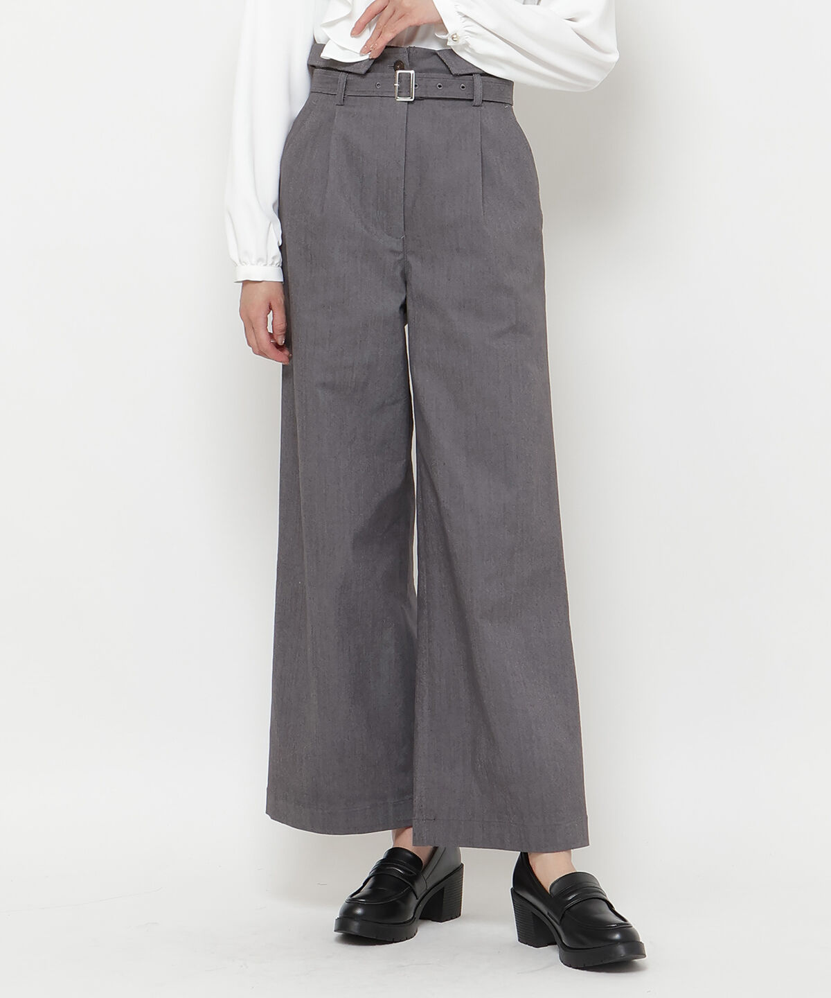 アンドクチュール「デニムライクハイウエストパンツ」|その他|