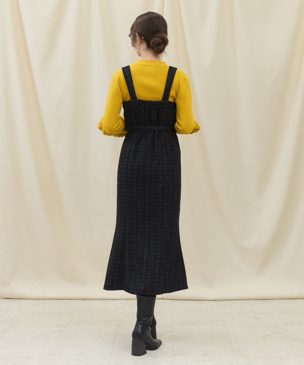 アンドクチュール「ツイードキャミジャンスカ」|ジャンパースカート|