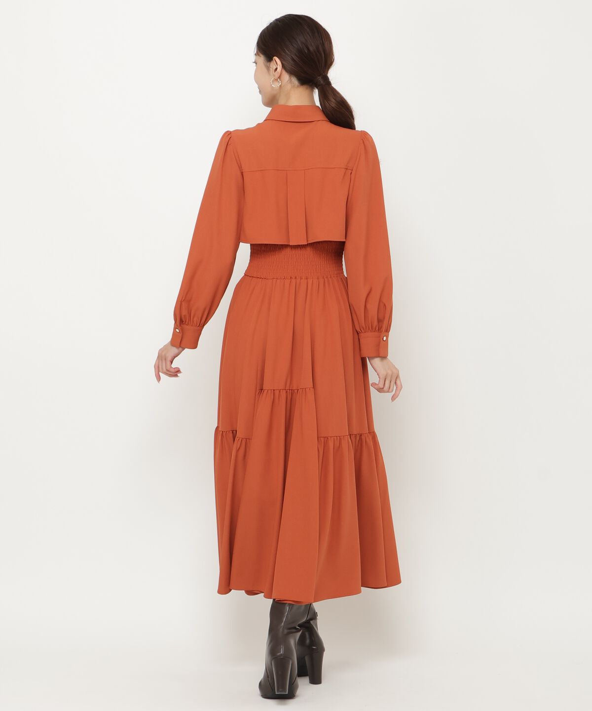 アンドクチュール「シャツレイヤード裾切替ワンピース」|ワンピース|