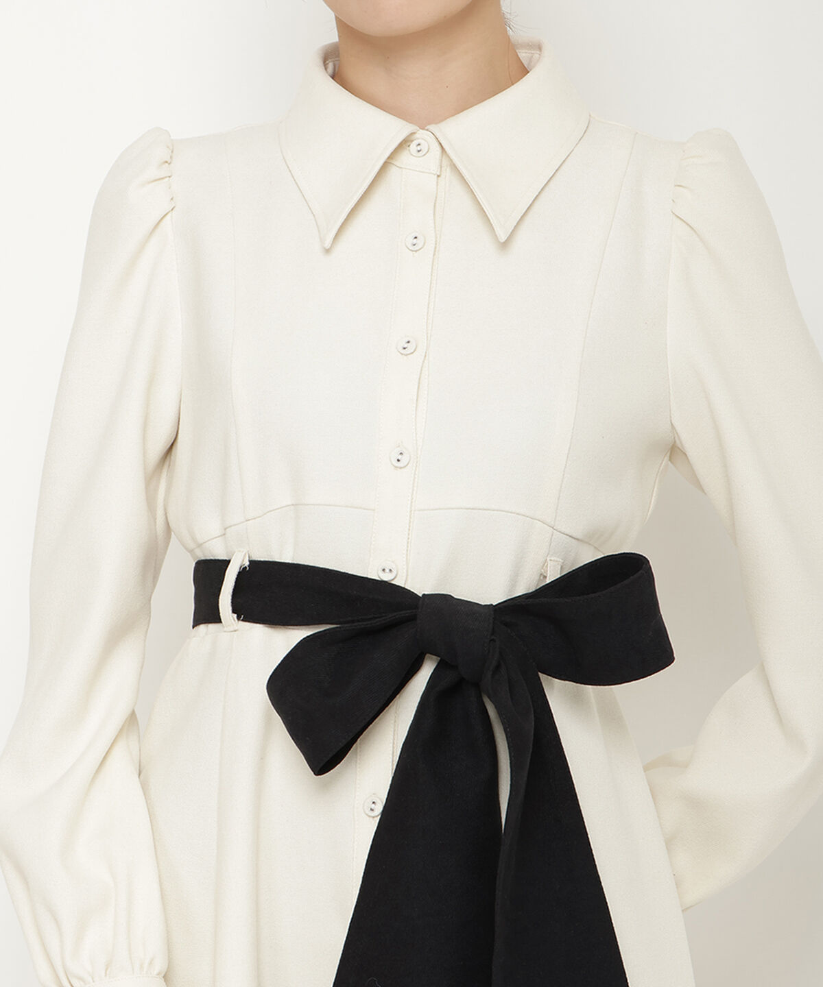 アンドクチュール「配色シャツワンピース」|ワンピース|