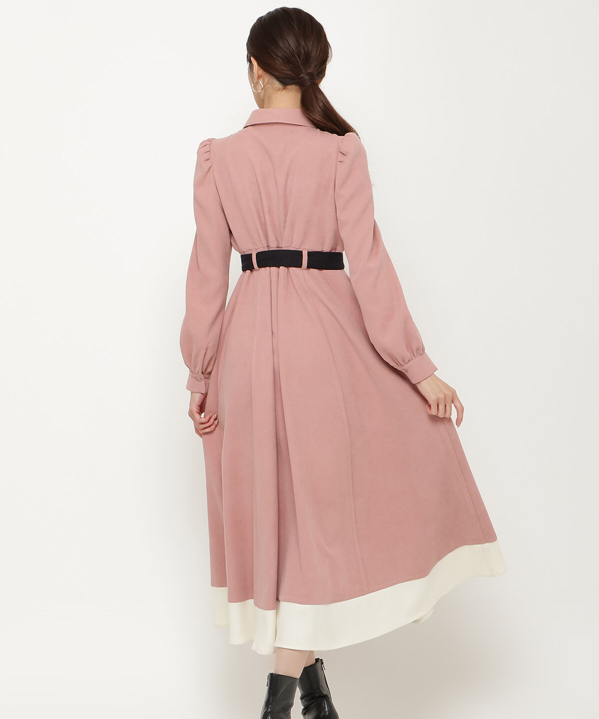 アンドクチュール「配色シャツワンピース」|ワンピース|