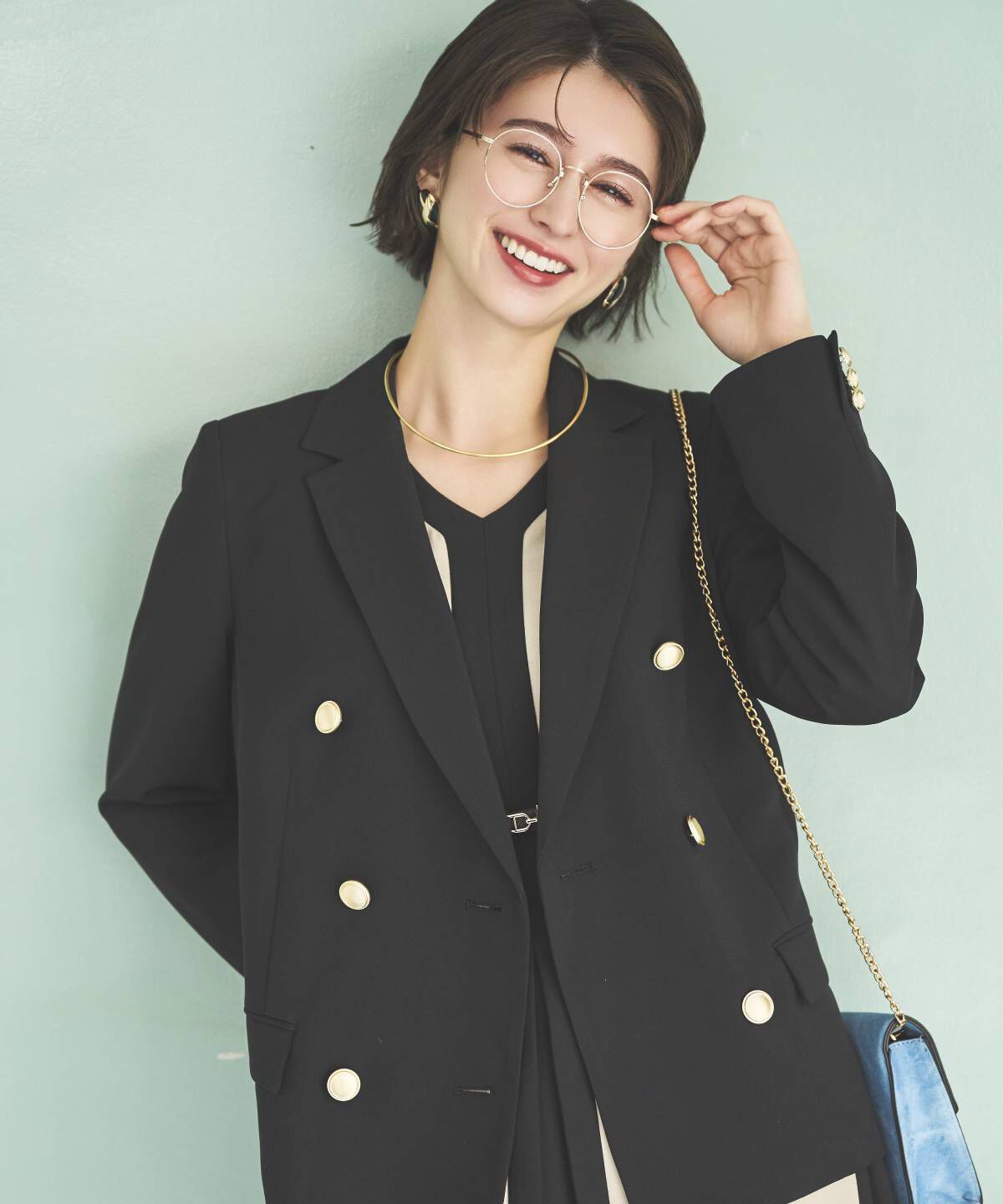 アンドクチュール「ダブルテーラードジャケット」|テーラードジャケット|ブラック