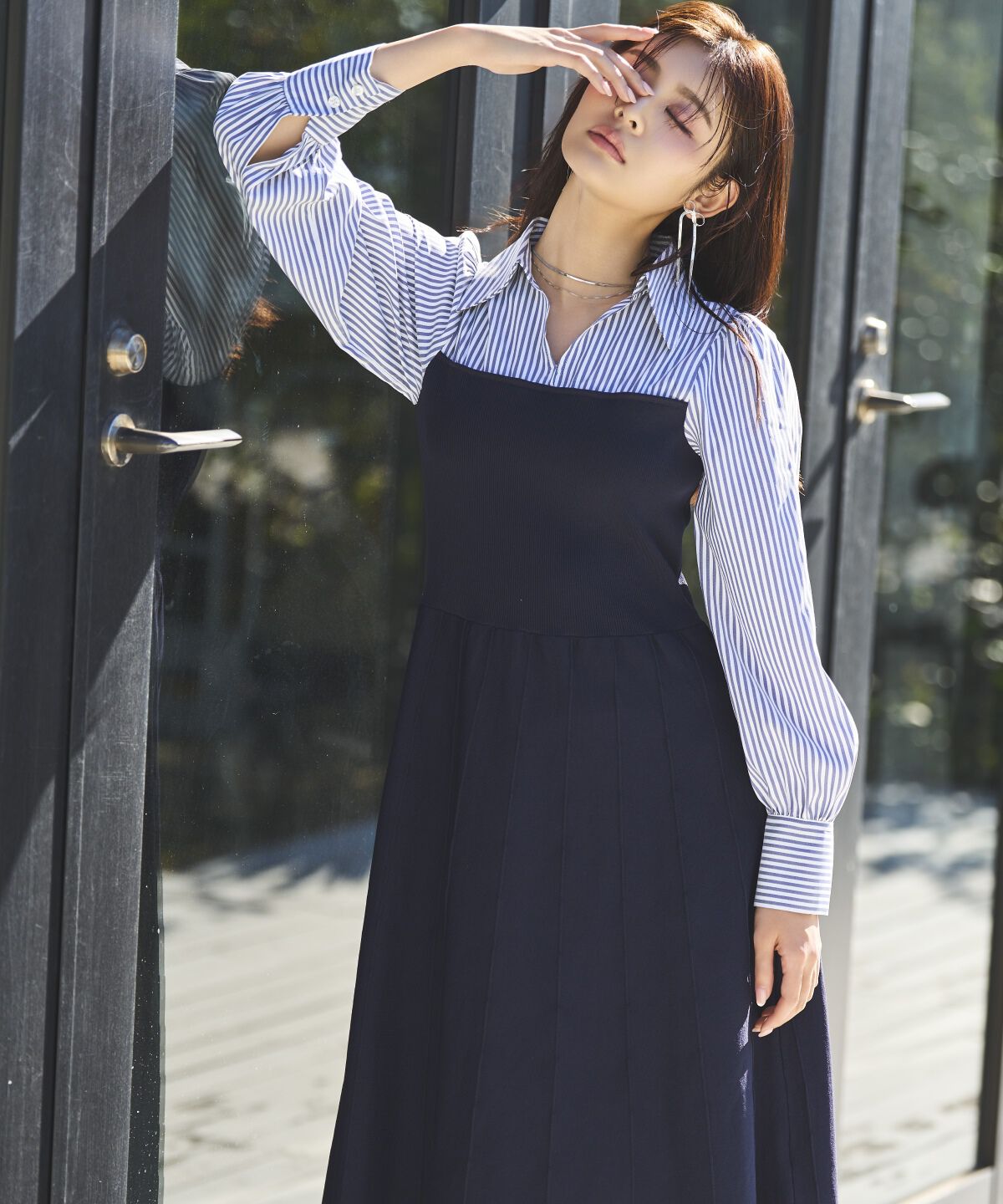 アンドクチュール「スキッパーシャツドッキングワンピース」|ワンピース|