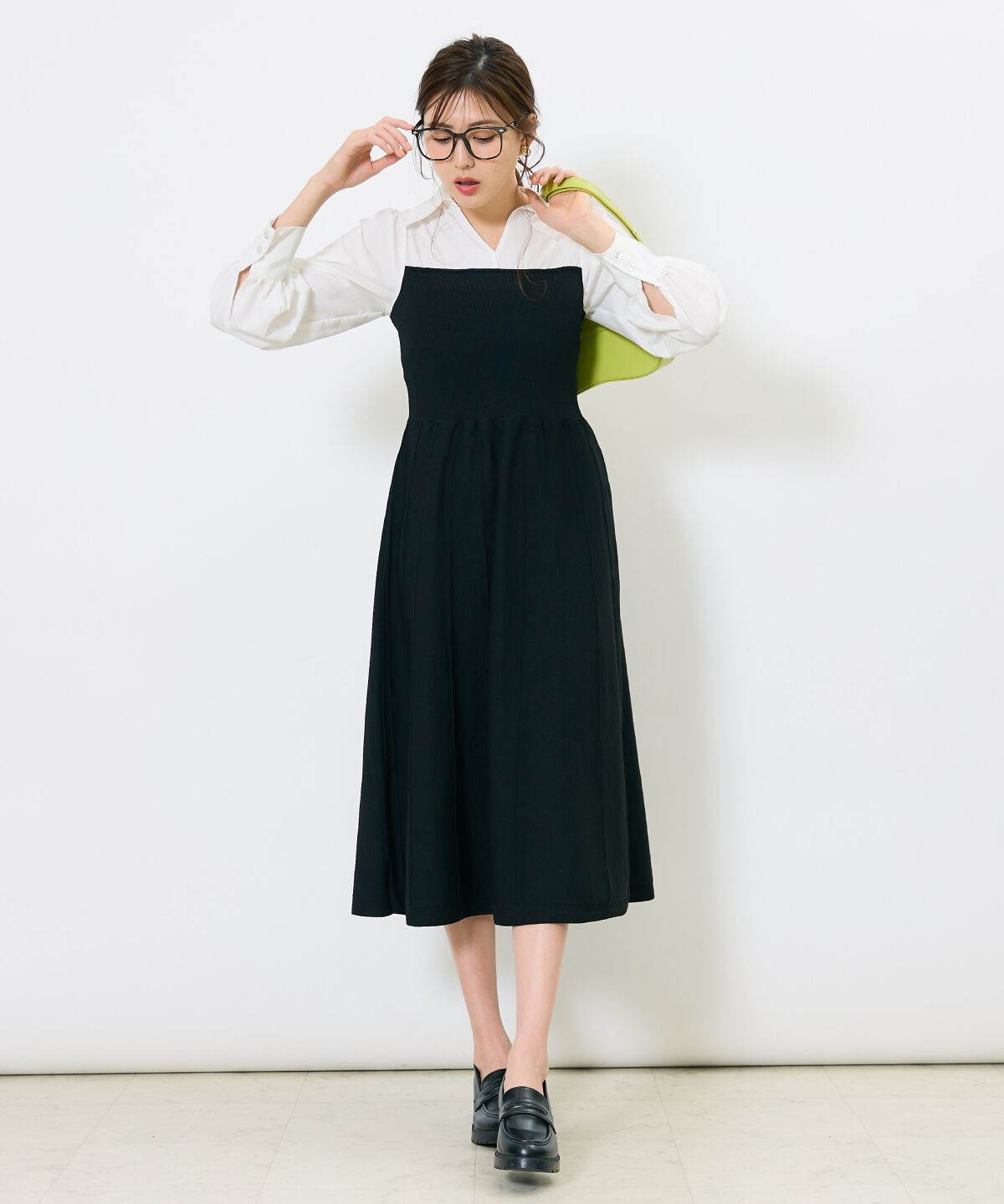 アンドクチュール「スキッパーシャツドッキングワンピース」|ワンピース|