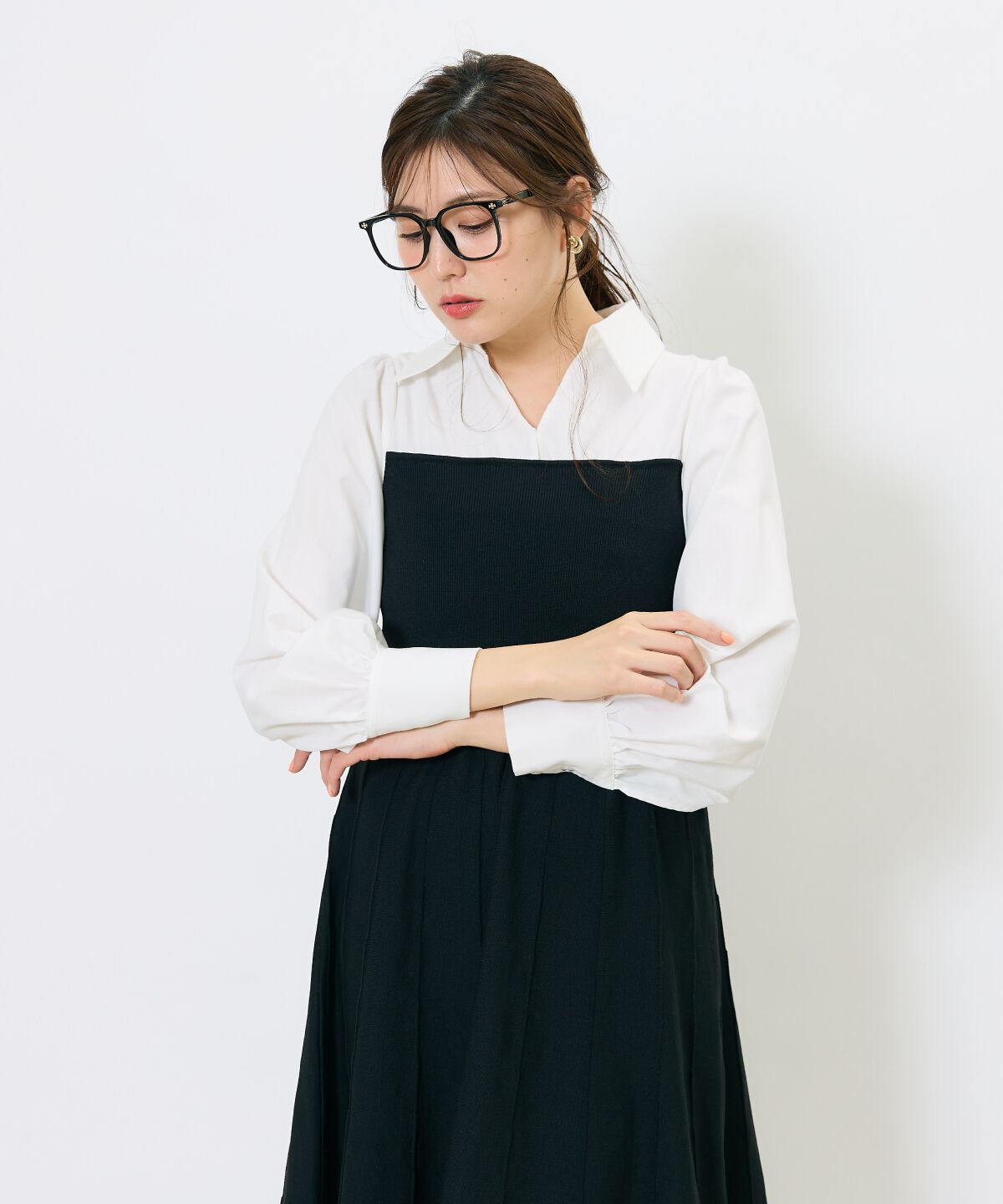 アンドクチュール「スキッパーシャツドッキングワンピース」|ワンピース|