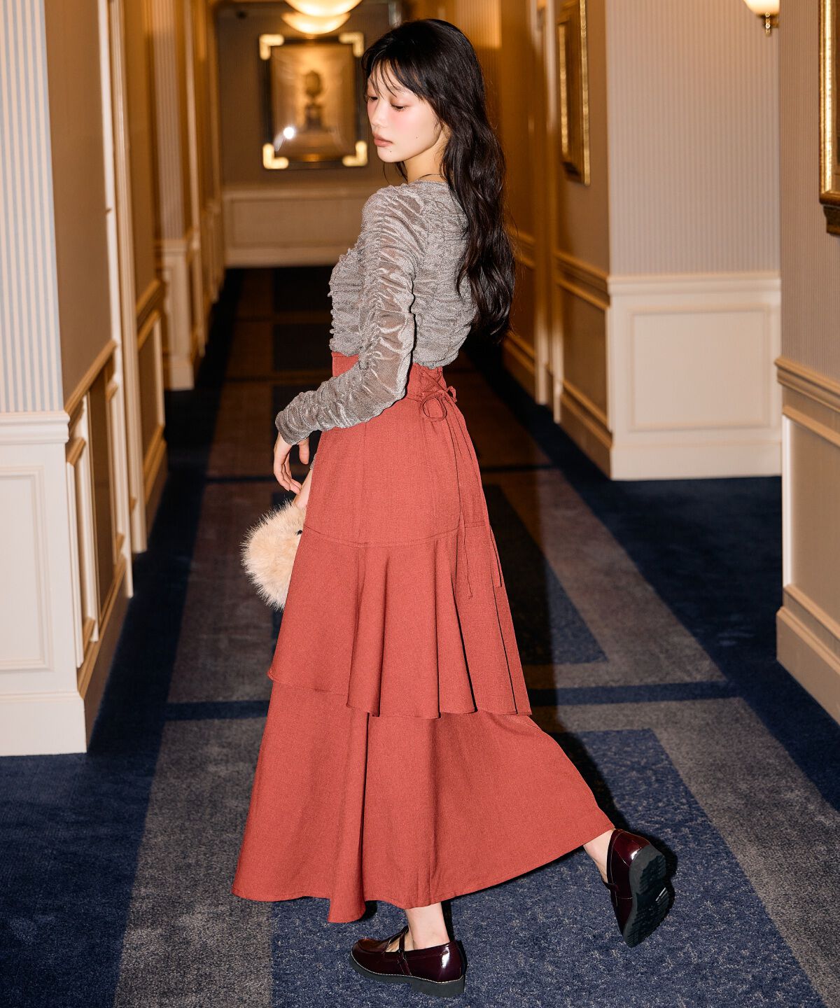 アンドクチュール「インナーミニティアードスカート」|フレア|