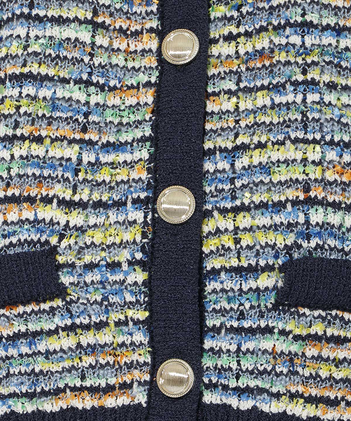 アンドクチュール「MIX配色5分袖プルオーバー」|ニット・セーター|