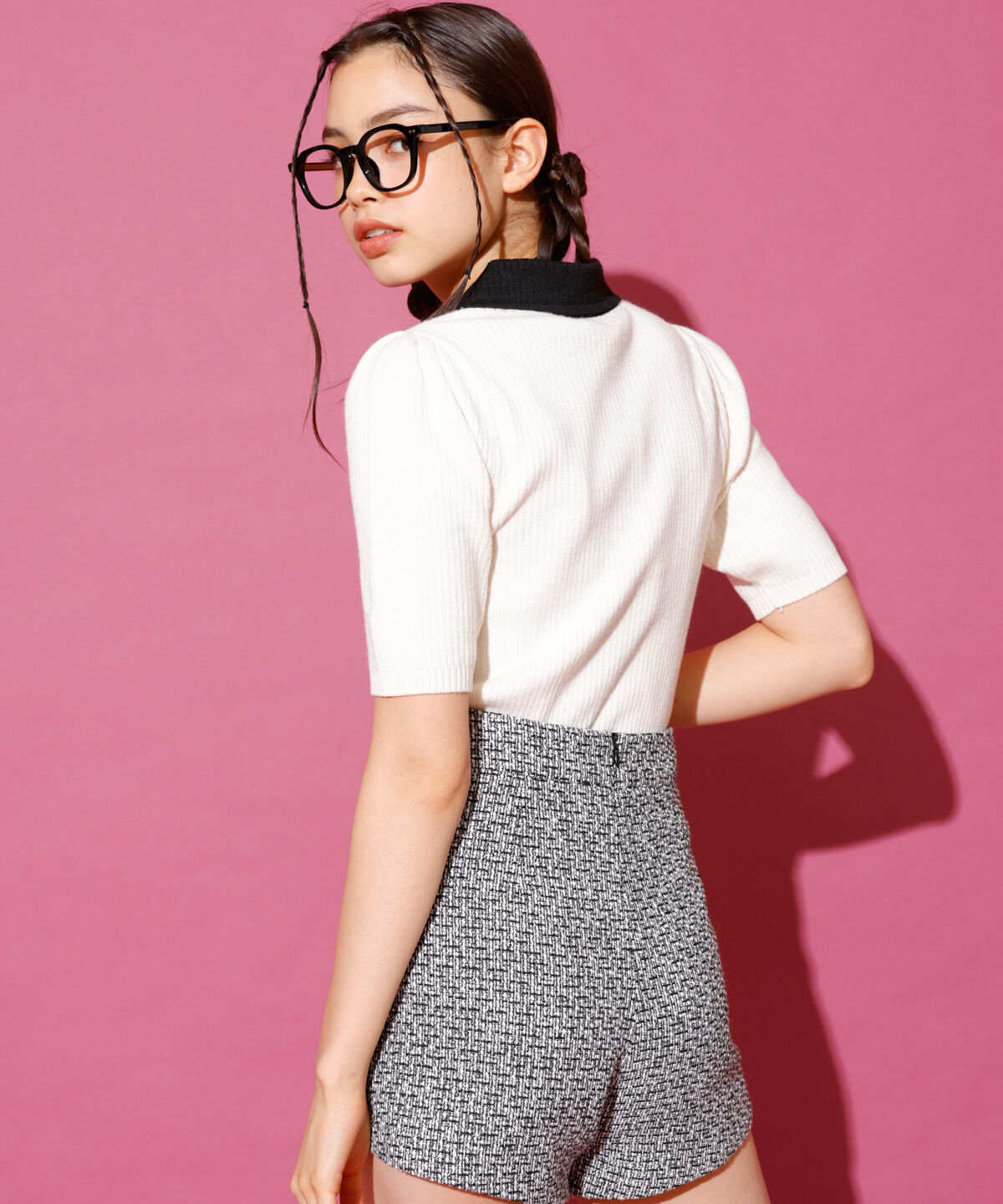 REDYAZEL「ツィードラップショートパンツ」|キュロット|