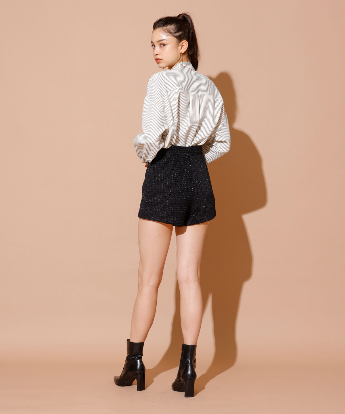 REDYAZEL「ツィードラップショートパンツ」|キュロット|