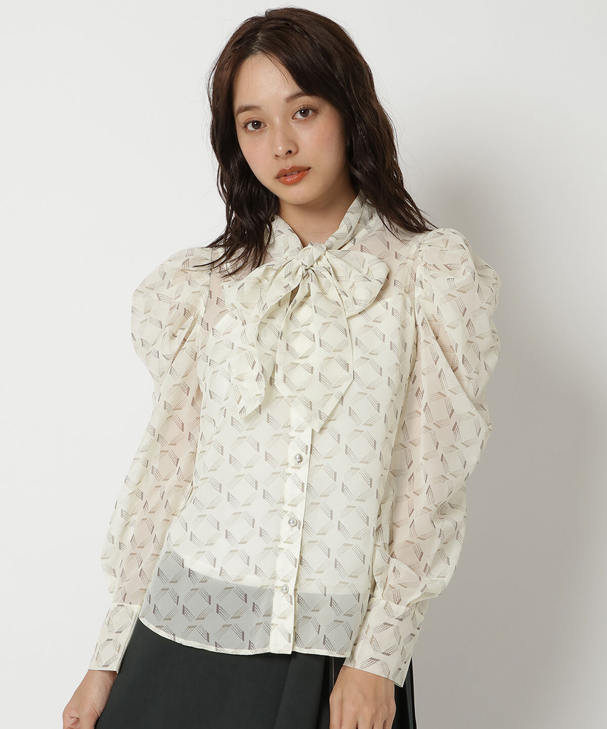REDYAZEL「オリジナル総柄プリントブラウス」|シャツ・ブラウス|